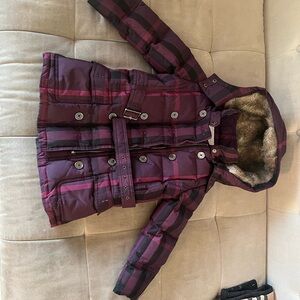 Burberry Kids Purple Plaid Jacket